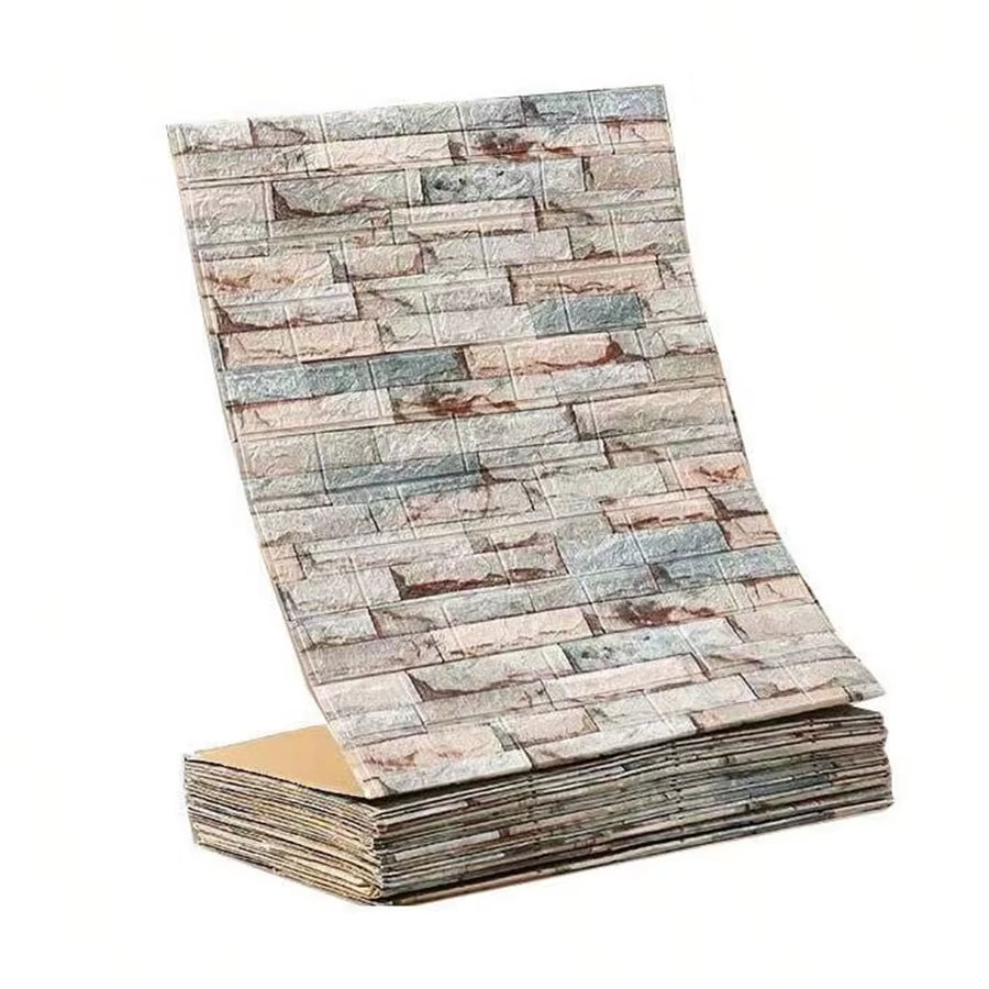 3D Self-Adhesive Wallpaper 70Cm*1/5/10M Continuous Waterproof Brick Wall Stickers Living Room Bedroom Children'S Room Home Decor