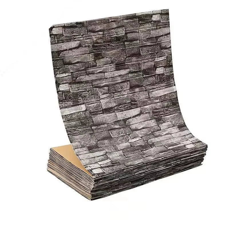 3D Self-Adhesive Wallpaper 70Cm*1/5/10M Continuous Waterproof Brick Wall Stickers Living Room Bedroom Children'S Room Home Decor