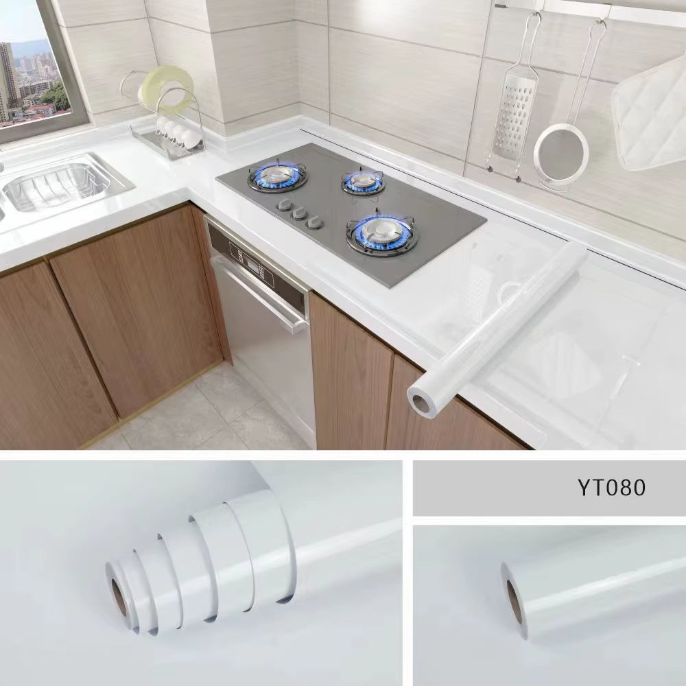40Cm Kitchen Self-Adhesive Wall Adhesive Wallpaper Marble Pattern Pvc Home Decorations Oil-Proof Water-Proof Luxury Home Decor