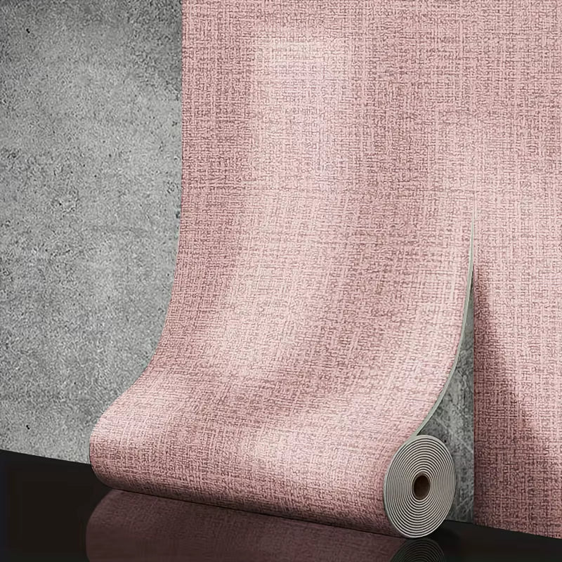 50Cmx10M Linen 3D Foam Self-Adhesive PVC Solid Color Thickened Waterproof Background Wall Renovation Wallpaper Wall Stickers
