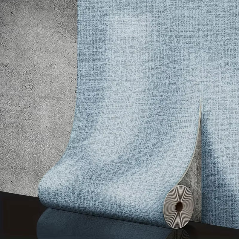 50Cmx10M Linen 3D Foam Self-Adhesive PVC Solid Color Thickened Waterproof Background Wall Renovation Wallpaper Wall Stickers