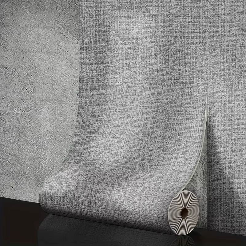 50Cmx10M Linen 3D Foam Self-Adhesive PVC Solid Color Thickened Waterproof Background Wall Renovation Wallpaper Wall Stickers