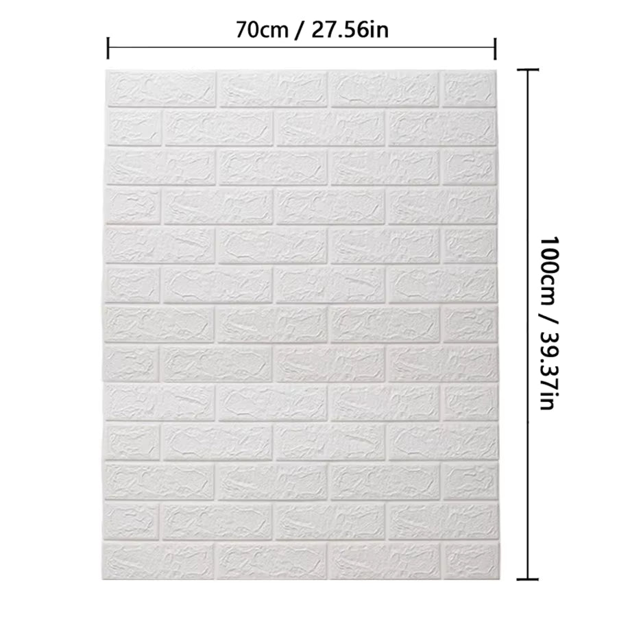 3D Self-Adhesive Wallpaper 70Cm*1/5/10M Continuous Waterproof Brick Wall Stickers Living Room Bedroom Children'S Room Home Decor