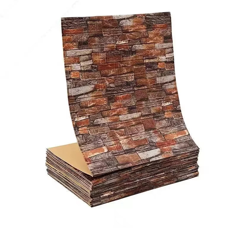 3D Self-Adhesive Wallpaper 70Cm*1/5/10M Continuous Waterproof Brick Wall Stickers Living Room Bedroom Children'S Room Home Decor