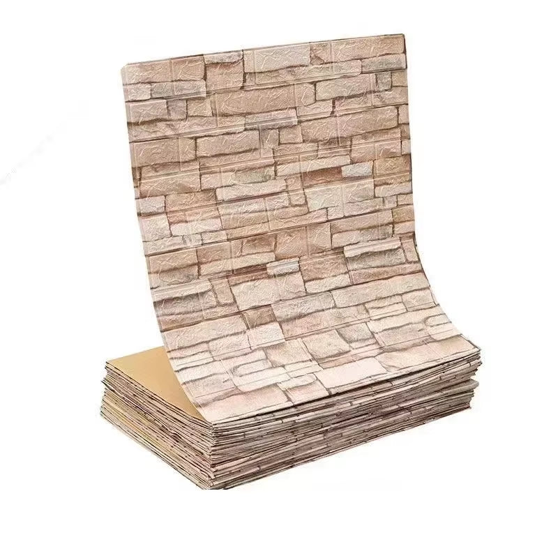 3D Self-Adhesive Wallpaper 70Cm*1/5/10M Continuous Waterproof Brick Wall Stickers Living Room Bedroom Children'S Room Home Decor