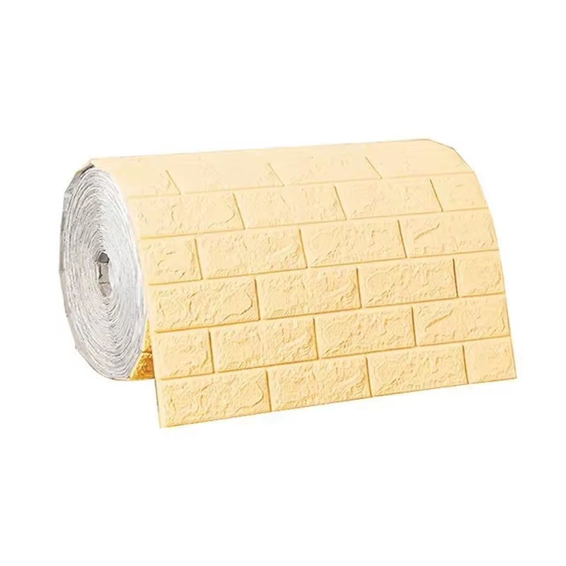 3D Self-Adhesive Wallpaper 70Cm*1/5/10M Continuous Waterproof Brick Wall Stickers Living Room Bedroom Children'S Room Home Decor