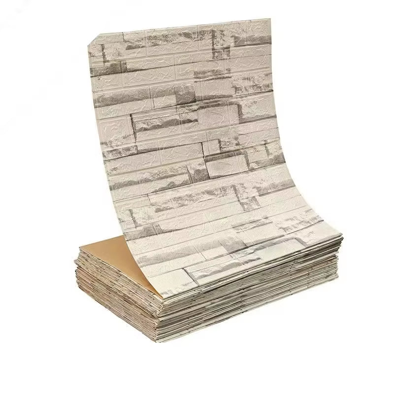 3D Self-Adhesive Wallpaper 70Cm*1/5/10M Continuous Waterproof Brick Wall Stickers Living Room Bedroom Children'S Room Home Decor