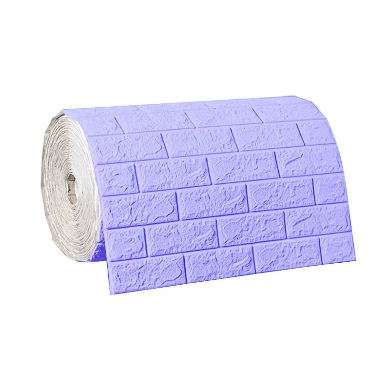 3D Self-Adhesive Wallpaper 70Cm*1/5/10M Continuous Waterproof Brick Wall Stickers Living Room Bedroom Children'S Room Home Decor
