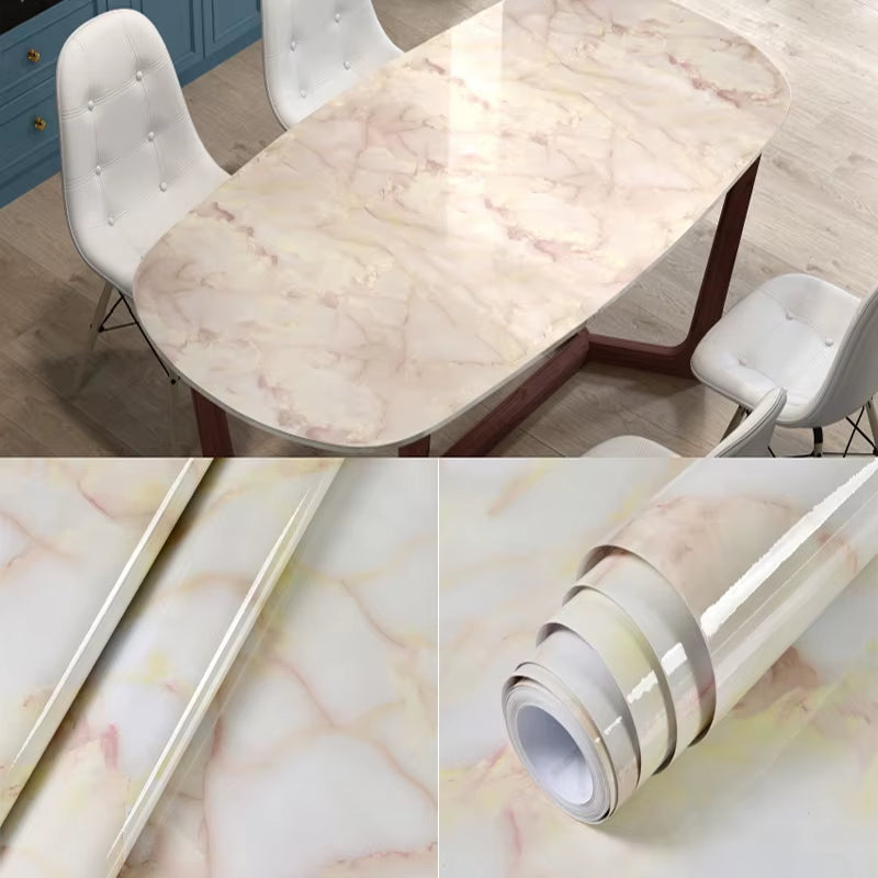 40Cm Kitchen Self-Adhesive Wall Adhesive Wallpaper Marble Pattern Pvc Home Decorations Oil-Proof Water-Proof Luxury Home Decor