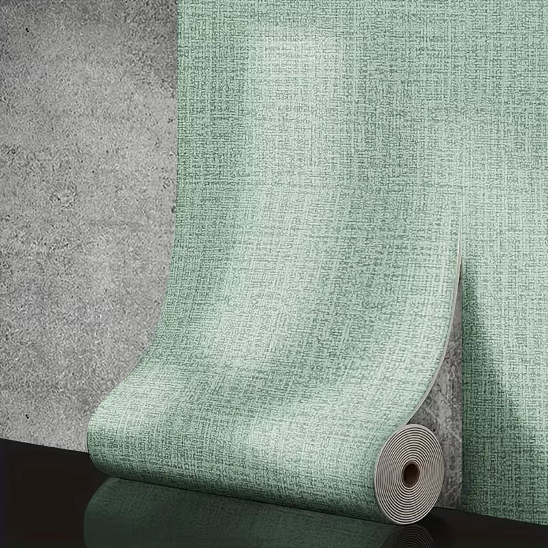 50Cmx10M Linen 3D Foam Self-Adhesive PVC Solid Color Thickened Waterproof Background Wall Renovation Wallpaper Wall Stickers